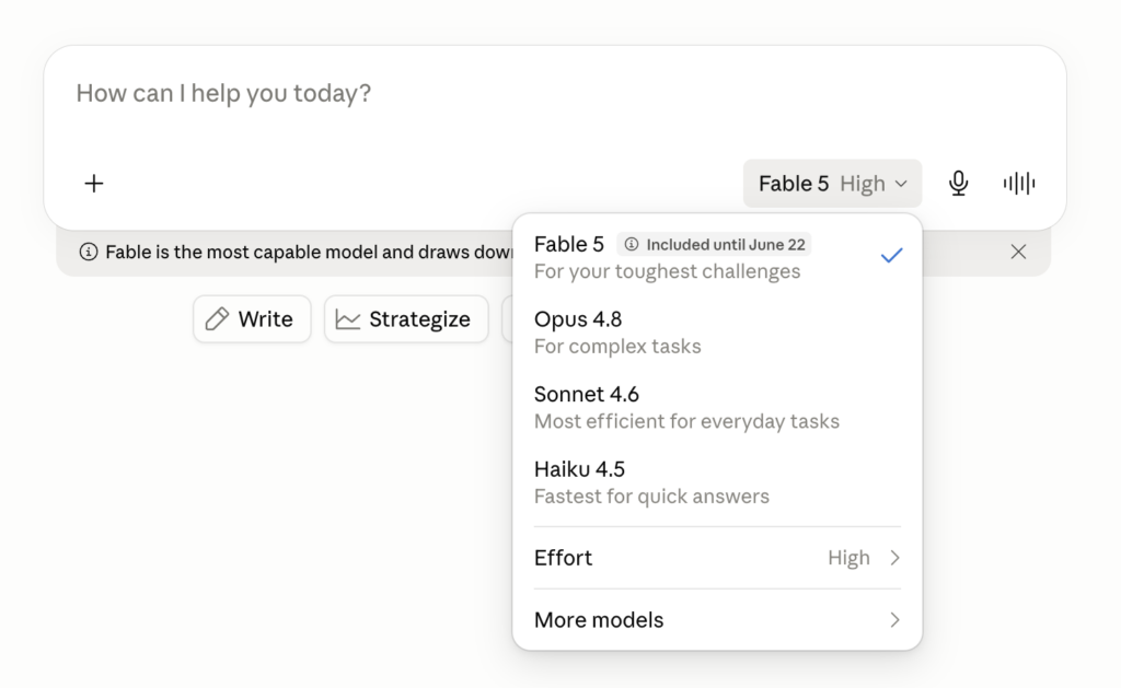 Claude Fable 5 is included in subscription plans only until June 22 - Automation Consulting Claude Fable 5 is included in subscription plans only until June 22 - Automation Consulting