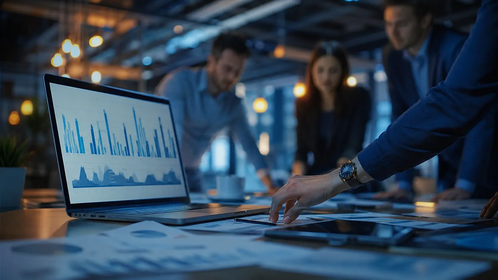 Digital transformation consultants reviewing a systems modernisation plan